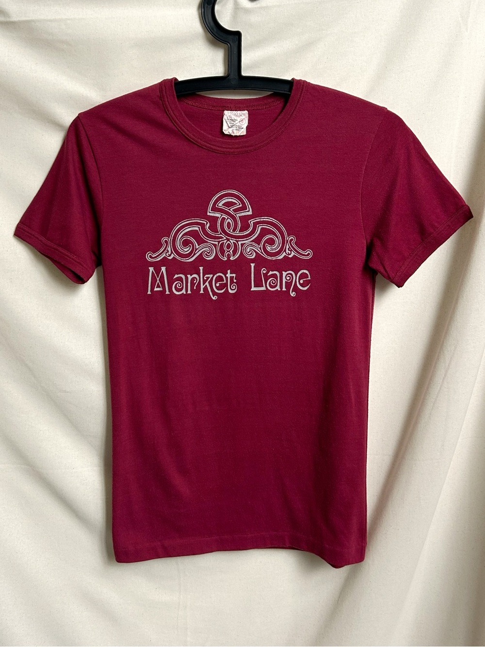 70s Vintage Market Lane T-shirt St. Lawrence Market Toronto Canada Burgundy.